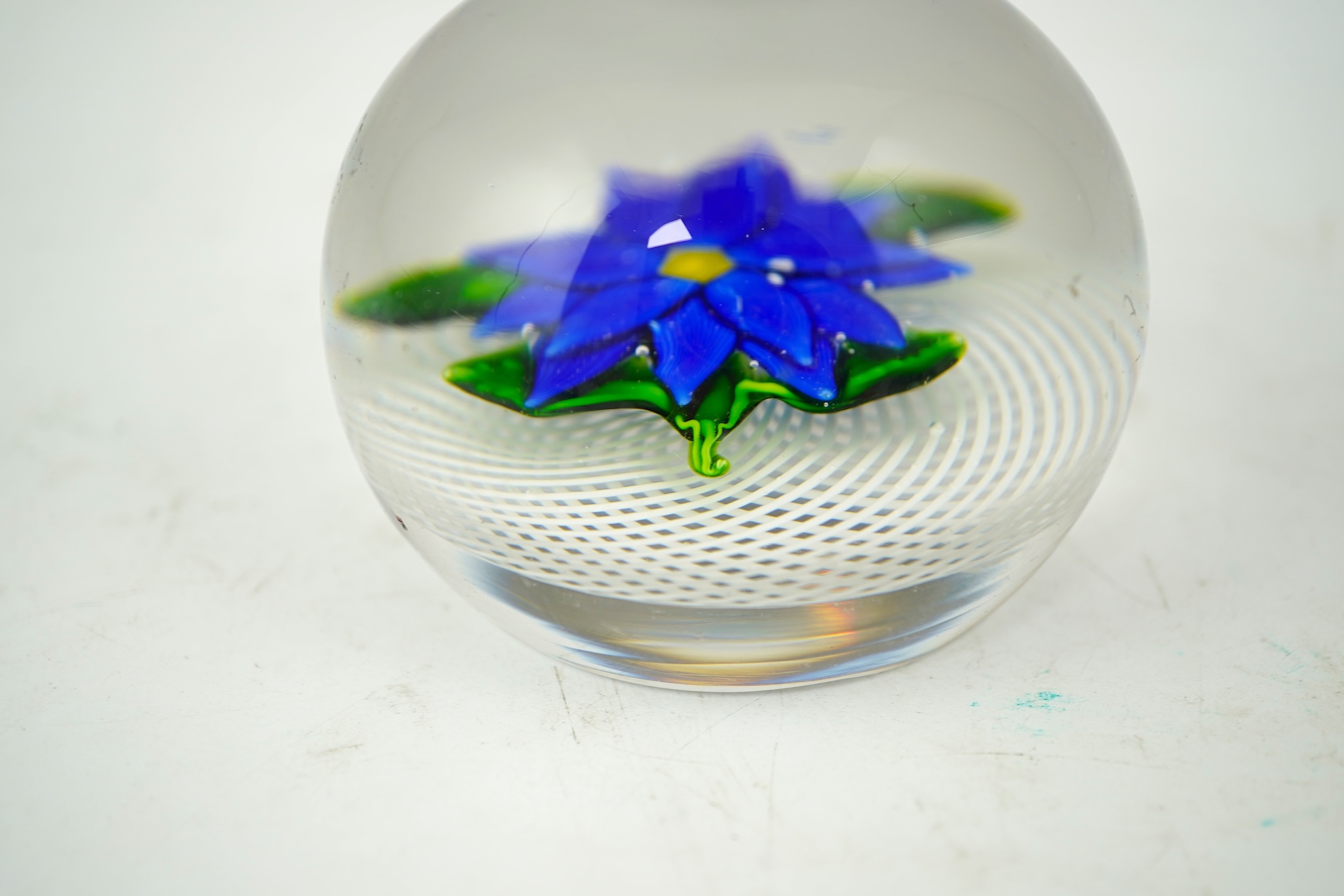 A St. Louis blue Dahlia paperweight, mid 19th century